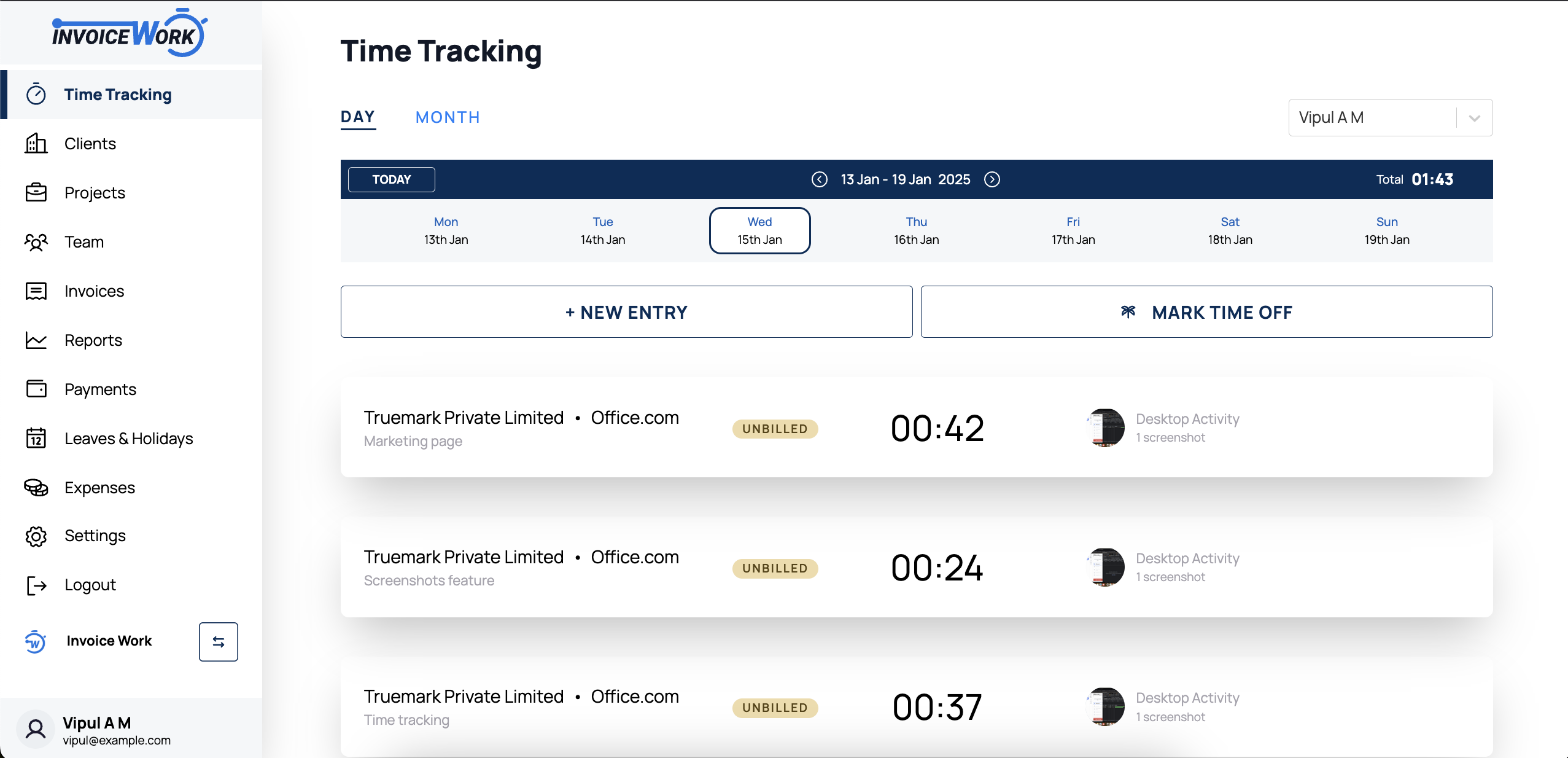 Invoice Work | Time tracking and invoicing